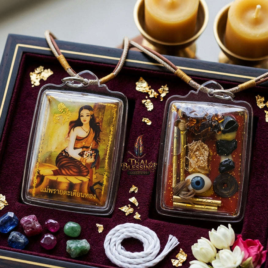 ✨ [The Sovereign of Infinite Erotic Gravity & Irresistible Commercial Command: The 2026 "Grand-Master" Edition] Sacred "Locket Nang Takian Thong (The Sovereign Lady of Ancient Forest-Wealth)" – Special "Large-Format & Herb-Infused Oil" Thai