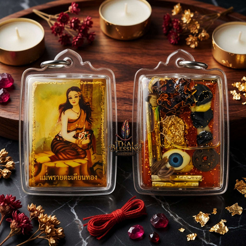 ✨ [The Sovereign of Infinite Erotic Gravity & Irresistible Commercial Command: The 2026 "Grand-Master" Edition] Sacred "Locket Nang Takian Thong (The Sovereign Lady of Ancient Forest-Wealth)" – Special "Large-Format & Herb-Infused Oil" Thai