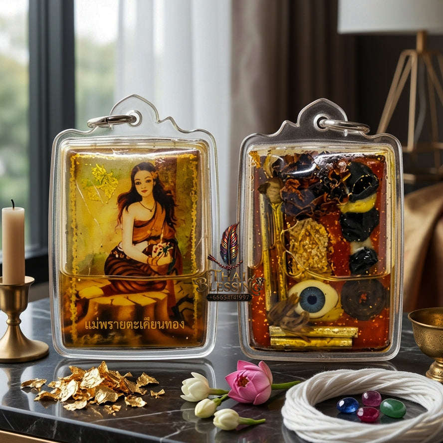 ✨ [The Sovereign of Infinite Erotic Gravity & Irresistible Commercial Command: The 2026 "Grand-Master" Edition] Sacred "Locket Nang Takian Thong (The Sovereign Lady of Ancient Forest-Wealth)" – Special "Large-Format & Herb-Infused Oil" Thai