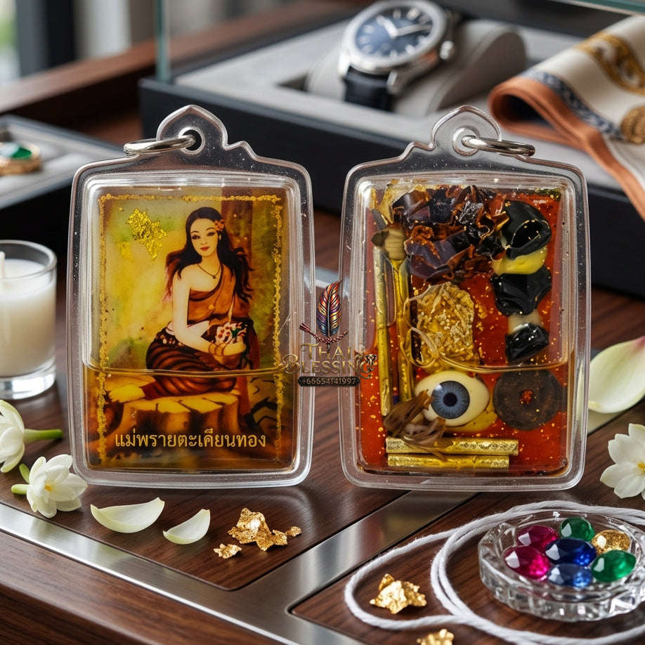 ✨ [The Sovereign of Infinite Erotic Gravity & Irresistible Commercial Command: The 2026 "Grand-Master" Edition] Sacred "Locket Nang Takian Thong (The Sovereign Lady of Ancient Forest-Wealth)" – Special "Large-Format & Herb-Infused Oil" Thai