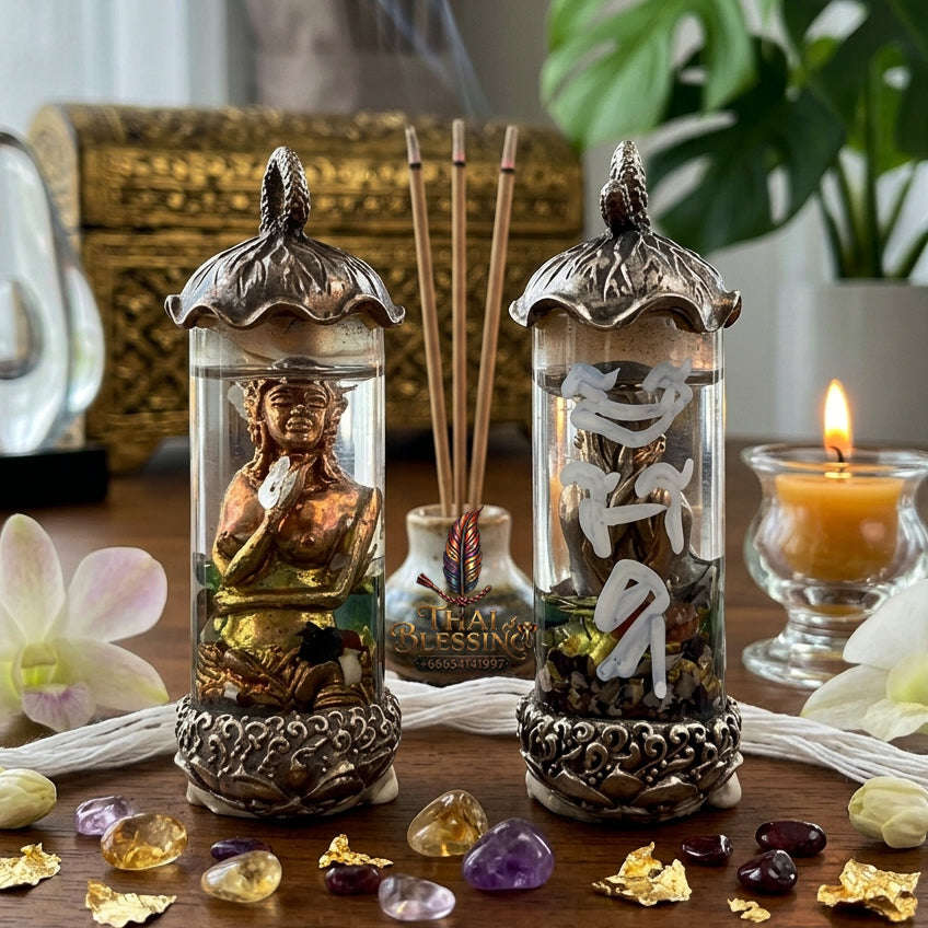 ✨ [The Sovereign of Infinite Erotic Magnetism & Sudden Wealth-Flow: The 2026 "Grand-Master" Edition] Sacred "Phrai Mae Nang Long (The Sovereign Spirit of Bewitching Allure)" – Special "Silver-Plated Bronze & Dawk Thong Oil" Thai Blessing Co By