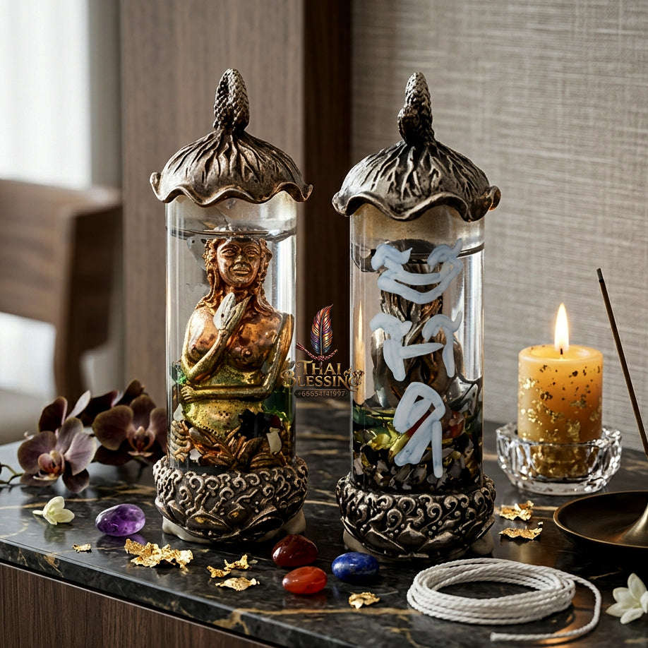 ✨ [The Sovereign of Infinite Erotic Magnetism & Sudden Wealth-Flow: The 2026 "Grand-Master" Edition] Sacred "Phrai Mae Nang Long (The Sovereign Spirit of Bewitching Allure)" – Special "Silver-Plated Bronze & Dawk Thong Oil" Thai Blessing Co By