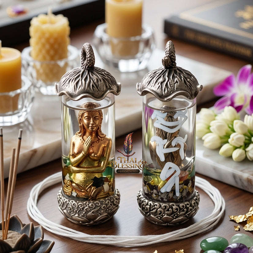 ✨ [The Sovereign of Infinite Erotic Magnetism & Sudden Wealth-Flow: The 2026 "Grand-Master" Edition] Sacred "Phrai Mae Nang Long (The Sovereign Spirit of Bewitching Allure)" – Special "Silver-Plated Bronze & Dawk Thong Oil" Thai Blessing Co By