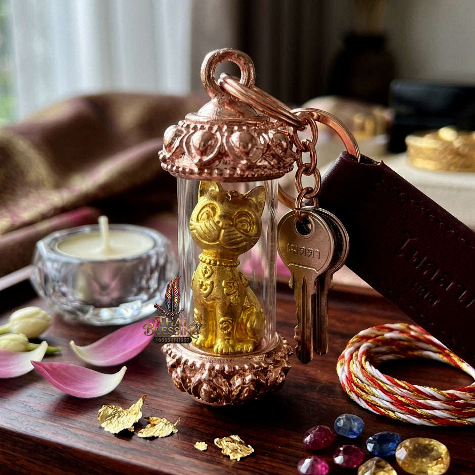 ✨ [The Sovereign of Infinite Financial Attraction & Manifestation: The 2026 "Grand-Master" Edition] Sacred "Meow-Meow Wealth-Caller (The Sovereign Cat of Prosperity)" – Special "Thong Thip (Golden Brass) & Natural-Blessing" 2 Thai Blessing Co