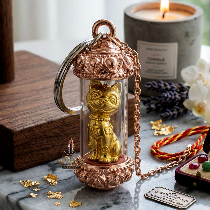 ✨ [The Sovereign of Infinite Financial Attraction & Manifestation: The 2026 "Grand-Master" Edition] Sacred "Meow-Meow Wealth-Caller (The Sovereign Cat of Prosperity)" – Special "Thong Thip (Golden Brass) & Natural-Blessing" 2 Thai Blessing Co