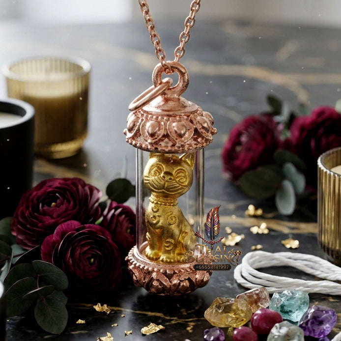 ✨ [The Sovereign of Infinite Financial Attraction & Manifestation: The 2026 "Grand-Master" Edition] Sacred "Meow-Meow Wealth-Caller (The Sovereign Cat of Prosperity)" – Special "Thong Thip (Golden Brass) & Natural-Blessing" 2 Thai Blessing Co