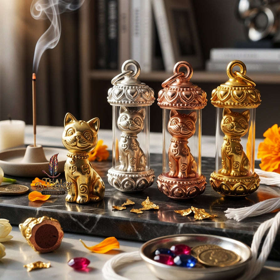 ✨ [The Sovereign of Infinite Financial Attraction & Manifestation: The 2026 "Grand-Master" Edition] Sacred "Meow-Meow Wealth-Caller (The Sovereign Cat of Prosperity)" – Special "Thong Thip (Golden Brass) & Natural-Blessing" 2 Thai Blessing Co