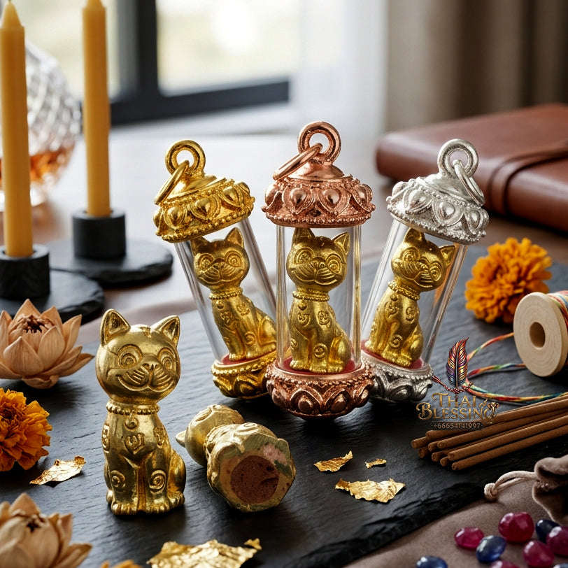 ✨ [The Sovereign of Infinite Financial Attraction & Manifestation: The 2026 "Grand-Master" Edition] Sacred "Meow-Meow Wealth-Caller (The Sovereign Cat of Prosperity)" – Special "Thong Thip (Golden Brass) & Natural-Blessing" 2 Thai Blessing Co