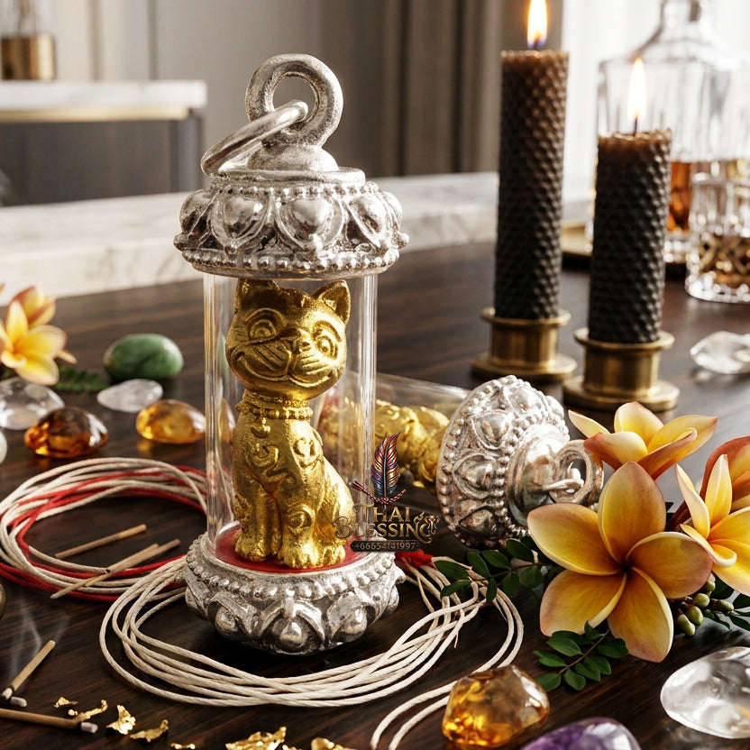 ✨ [The Sovereign of Infinite Financial Attraction & Manifestation: The 2026 "Grand-Master" Edition] Sacred "Meow-Meow Wealth-Caller (The Sovereign Cat of Prosperity)" – Special "Thong Thip (Golden Brass) & Natural-Blessing" Thai Blessing Co By