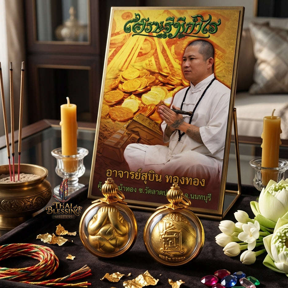 ✨ [The Sovereign of Infinite Financial Seclusion & Prosperity: The 2026 "Grand-Master" Sovereign Edition] Sacred "Luk-om Pit Ta Maha-Lap (The Sovereign Sphere of Hidden Wealth)" – Special "Gold-Plated Bronze" Thai Blessing Co By RURUECHA
