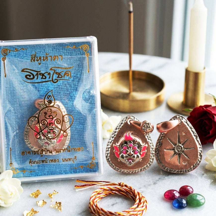 ✨ [The Sovereign of Infinite Financial Transformation & Alchemy: The 2026 "Grand-Master" Sovereign Edition] Sacred "Si Hu Ha Ta (The Four-Ears Five-Eyes Sovereign of Alchemical Wealth)" – Special "Pink-Gold Plated Bronze & Enamel" 2 Thai