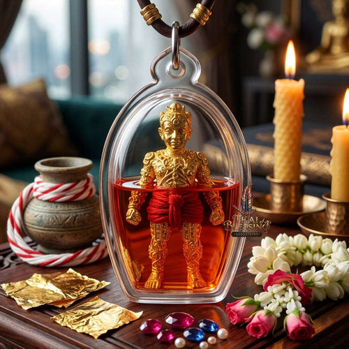 ✨ [The Sovereign of Infinite Guardianship: The 2019 Master-Edition] Sacred "Hun Phayon" (The Divine Spirit-Effigy) – Special "Gold-Plated Samrit" Matrix – Immersed in "Red Chicken" Herb Oil Thai Blessing Co By RURUECHA
