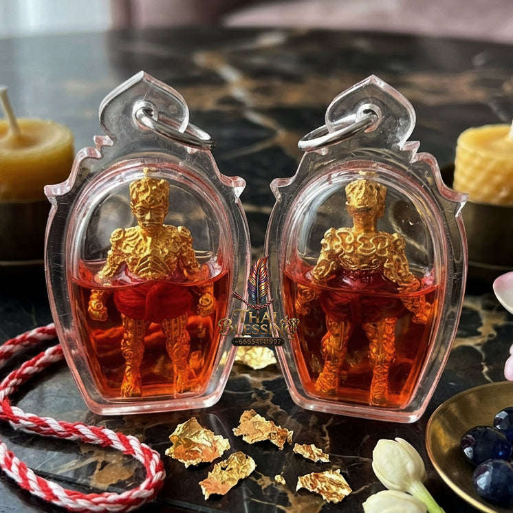 ✨ [The Sovereign of Infinite Guardianship: The 2019 Master-Edition] Sacred "Hun Phayon" (The Divine Spirit-Effigy) – Special "Gold-Plated Samrit" Matrix – Immersed in "Red Chicken" Herb Oil Thai Blessing Co By RURUECHA