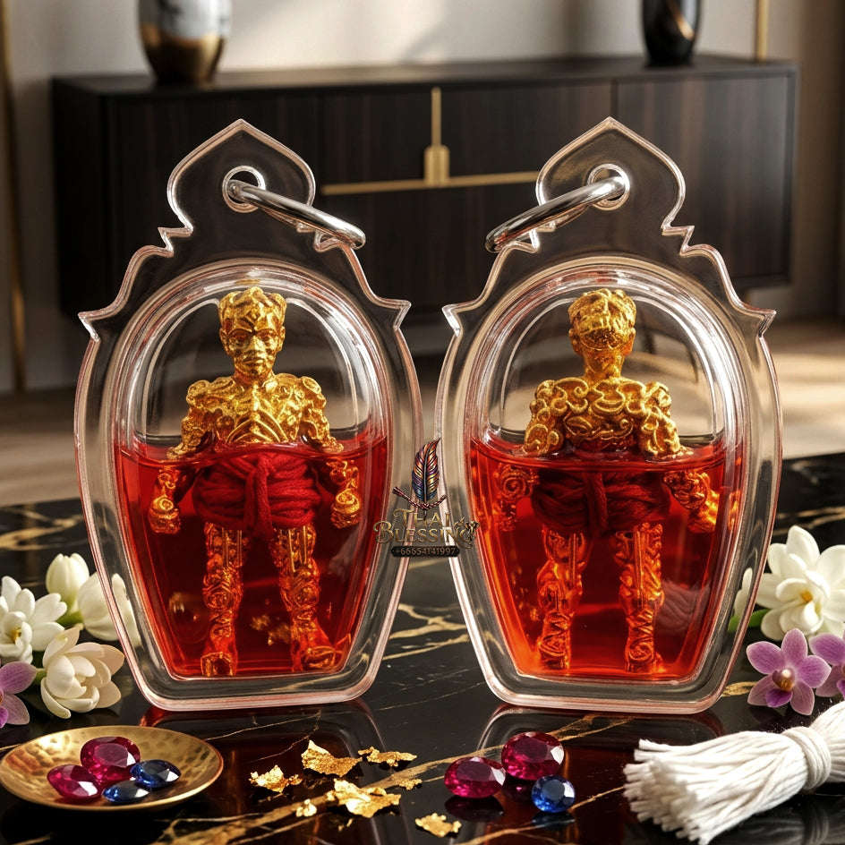 ✨ [The Sovereign of Infinite Guardianship: The 2019 Master-Edition] Sacred "Hun Phayon" (The Divine Spirit-Effigy) – Special "Gold-Plated Samrit" Matrix – Immersed in "Red Chicken" Herb Oil Thai Blessing Co By RURUECHA