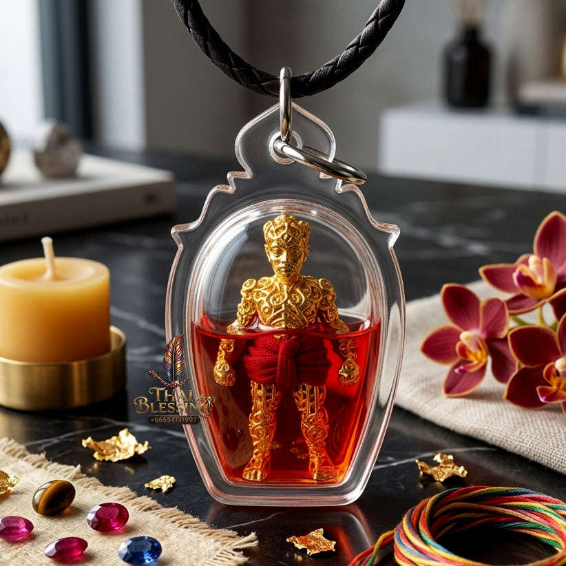 ✨ [The Sovereign of Infinite Guardianship: The 2019 Master-Edition] Sacred "Hun Phayon" (The Divine Spirit-Effigy) – Special "Gold-Plated Samrit" Matrix – Immersed in "Red Chicken" Herb Oil Thai Blessing Co By RURUECHA