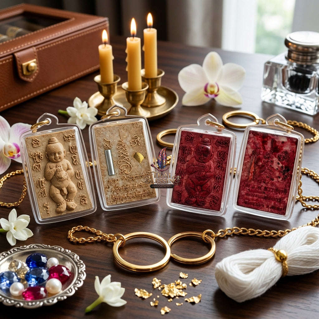 ✨ [The Sovereign of Infinite Intuition: The 2008 Master-Edition] Sacred "Kuman Thong 9 Phlai Tani" (The Nine-Fold Spirit of the Banana Grove) – Special "Sacred Powder" (Nuea Phong) Thai Blessing Co By RURUECHA