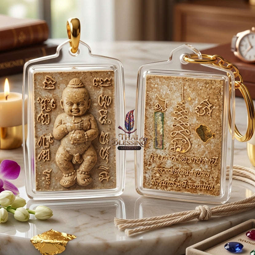 ✨ [The Sovereign of Infinite Intuition: The 2008 Master-Edition] Sacred "Kuman Thong 9 Phlai Tani" (The Nine-Fold Spirit of the Banana Grove) – Special "Sacred Powder" (Nuea Phong) Thai Blessing Co By RURUECHA