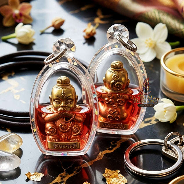 ✨ [The Sovereign of Infinite Manifestation: The 2025 "Golden-Neon" Master-Edition] Sacred "Kuman Dud Rok Kerd Sap" (The Cord-Sucking Child of Wealth-Birth) – Special "Esoteric Ritual-Matrix & Red-Chicken Herb Oil" Immersion Thai Blessing Co By