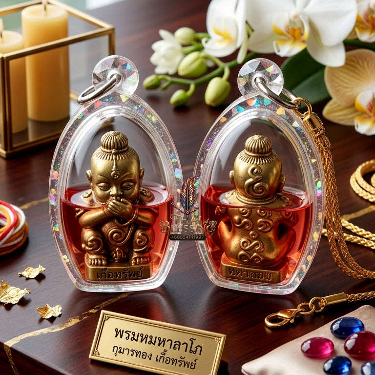 ✨ [The Sovereign of Infinite Manifestation: The 2025 "Golden-Neon" Master-Edition] Sacred "Kuman Dud Rok Kerd Sap" (The Cord-Sucking Child of Wealth-Birth) – Special "Esoteric Ritual-Matrix & Red-Chicken Herb Oil" Immersion Thai Blessing Co By