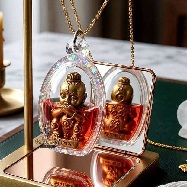 ✨ [The Sovereign of Infinite Manifestation: The 2025 "Golden-Neon" Master-Edition] Sacred "Kuman Dud Rok Kerd Sap" (The Cord-Sucking Child of Wealth-Birth) – Special "Esoteric Ritual-Matrix & Red-Chicken Herb Oil" Immersion Thai Blessing Co By