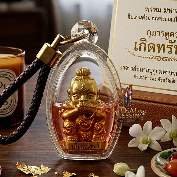 ✨ [The Sovereign of Infinite Manifestation: The 2025 "Golden-Neon" Master-Edition] Sacred "Kuman Dud Rok Kerd Sap" (The Cord-Sucking Child of Wealth-Birth) – Special "Esoteric Ritual-Matrix & Red-Chicken Herb Oil" Immersion Thai Blessing Co By