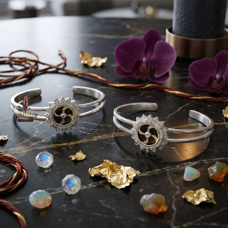 ✨ [The Sovereign of Infinite Momentum: The Prestigious Edition] Sacred "Fortune-Turning Wheel" (Chi Kanghan Phat Chok) Bangle – Special "Polished Silver-Plated" (Kalai Ngern) Thai Blessing Co By RURUECHA