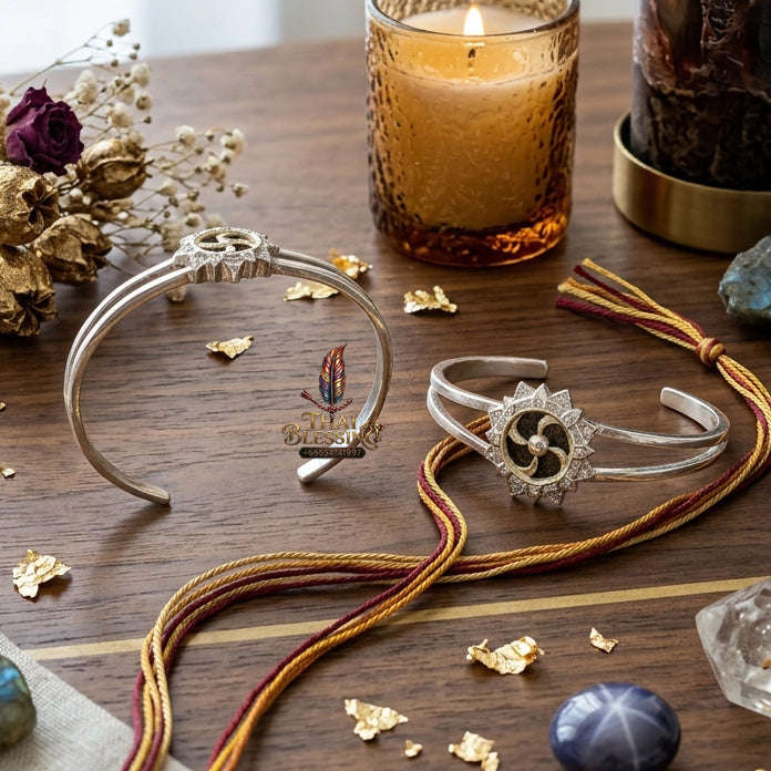 ✨ [The Sovereign of Infinite Momentum: The Prestigious Edition] Sacred "Fortune-Turning Wheel" (Chi Kanghan Phat Chok) Bangle – Special "Polished Silver-Plated" (Kalai Ngern) Thai Blessing Co By RURUECHA