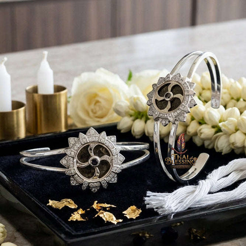 ✨ [The Sovereign of Infinite Momentum: The Prestigious Edition] Sacred "Fortune-Turning Wheel" (Chi Kanghan Phat Chok) Bangle – Special "Polished Silver-Plated" (Kalai Ngern) Thai Blessing Co By RURUECHA