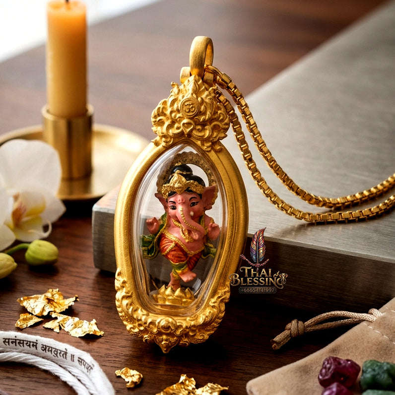 ✨ [The Sovereign of Infinite Motion & Supreme Intellect: The 2025 Master-Edition] Sacred "Phra Khacha Lila Ya Khanapati" (The Dancing Ganesha of Divine Flow) – Special "Artisan-Painted Bronze" Edition Thai Blessing Co By RURUECHA
