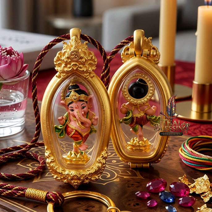 ✨ [The Sovereign of Infinite Motion & Supreme Intellect: The 2025 Master-Edition] Sacred "Phra Khacha Lila Ya Khanapati" (The Dancing Ganesha of Divine Flow) – Special "Artisan-Painted Bronze" Edition Thai Blessing Co By RURUECHA