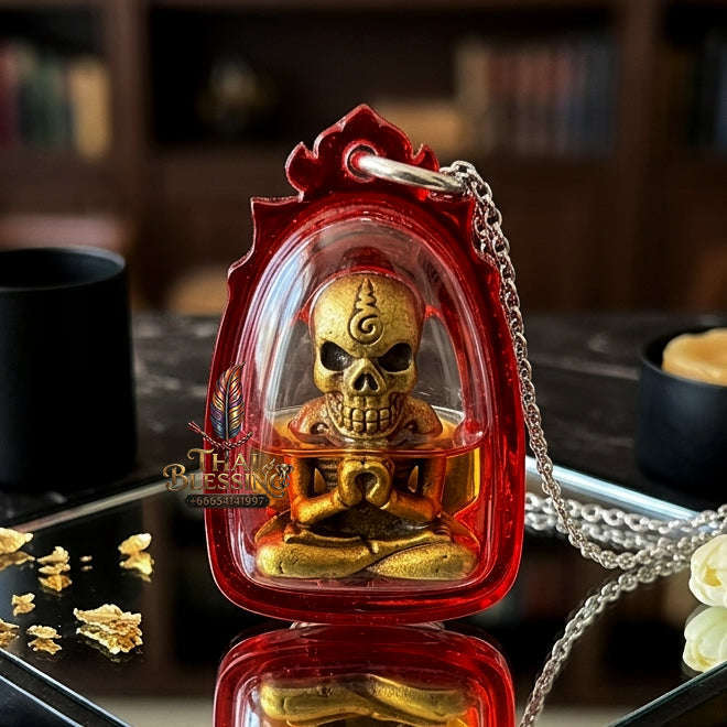 ✨ [The Sovereign of Infinite Prosperity & Spectral Protection The 2026 Master-Class Edition] Sacred Phrai Thong (The Golden Spectral Manifestor) – Special Maha Chanuan Atharn (Great Necromantic Alloy) & Golden Phrai Oil Immersion