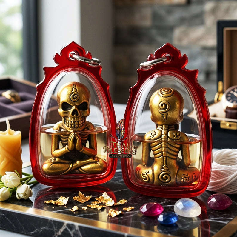 ✨ [The Sovereign of Infinite Prosperity & Spectral Protection The 2026 Master-Class Edition] Sacred Phrai Thong (The Golden Spectral Manifestor) – Special Maha Chanuan Atharn (Great Necromantic Alloy) & Golden Phrai Oil Immersion