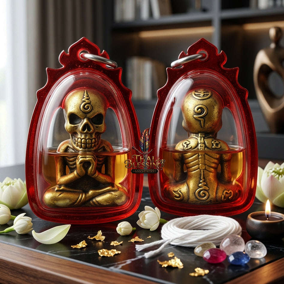 ✨ [The Sovereign of Infinite Prosperity & Spectral Protection The 2026 Master-Class Edition] Sacred Phrai Thong (The Golden Spectral Manifestor) – Special Maha Chanuan Atharn (Great Necromantic Alloy) & Golden Phrai Oil Immersion