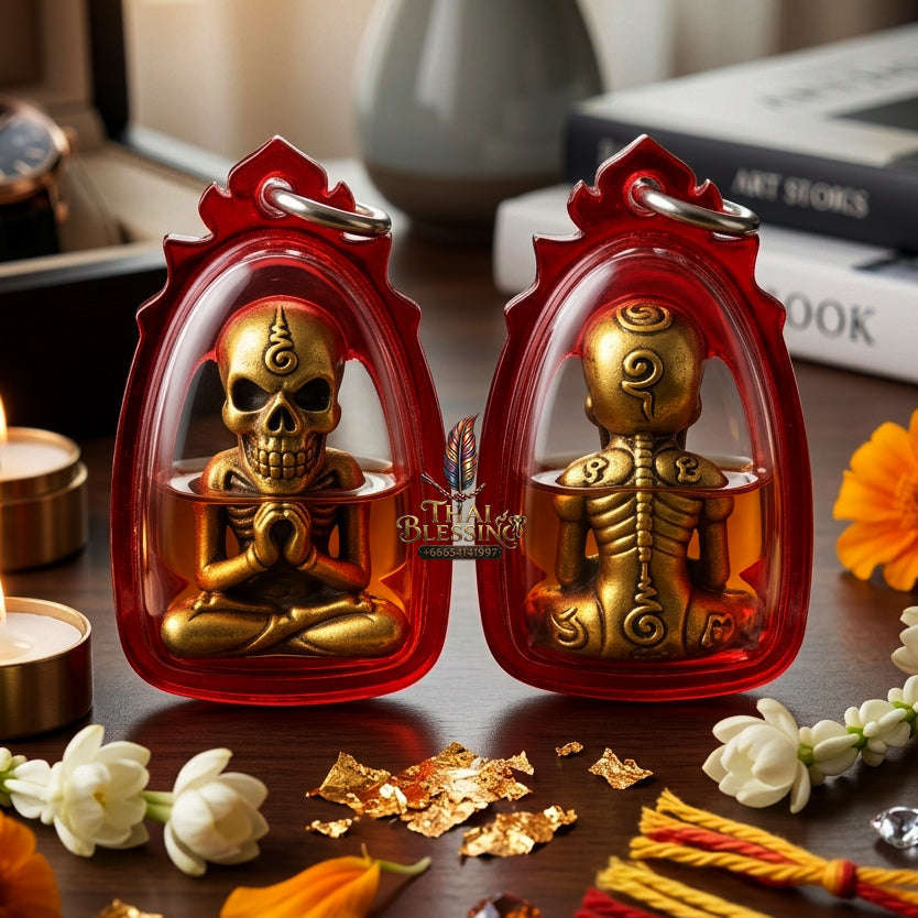 ✨ [The Sovereign of Infinite Prosperity & Spectral Protection The 2026 Master-Class Edition] Sacred Phrai Thong (The Golden Spectral Manifestor) – Special Maha Chanuan Atharn (Great Necromantic Alloy) & Golden Phrai Oil Immersion