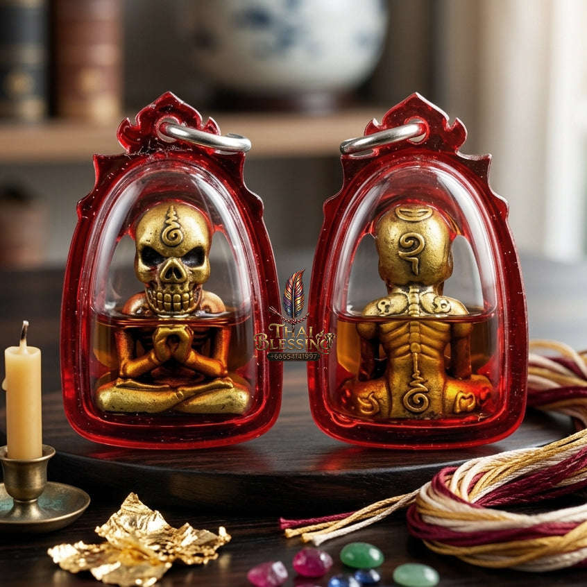✨ [The Sovereign of Infinite Prosperity & Spectral Protection The 2026 Master-Class Edition] Sacred Phrai Thong (The Golden Spectral Manifestor) – Special Maha Chanuan Atharn (Great Necromantic Alloy) & Golden Phrai Oil Immersion