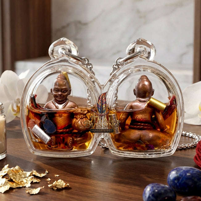 ✨ [The Sovereign of Infinite Prosperity: The 2017 Master-Edition] Sacred "Kumarn Chaosua Noi - Copper Matrix" (The Little Tycoon Spirit) – Special "Antique Copper" (Rom Dam) Matrix Thai Blessing Co By RURUECHA