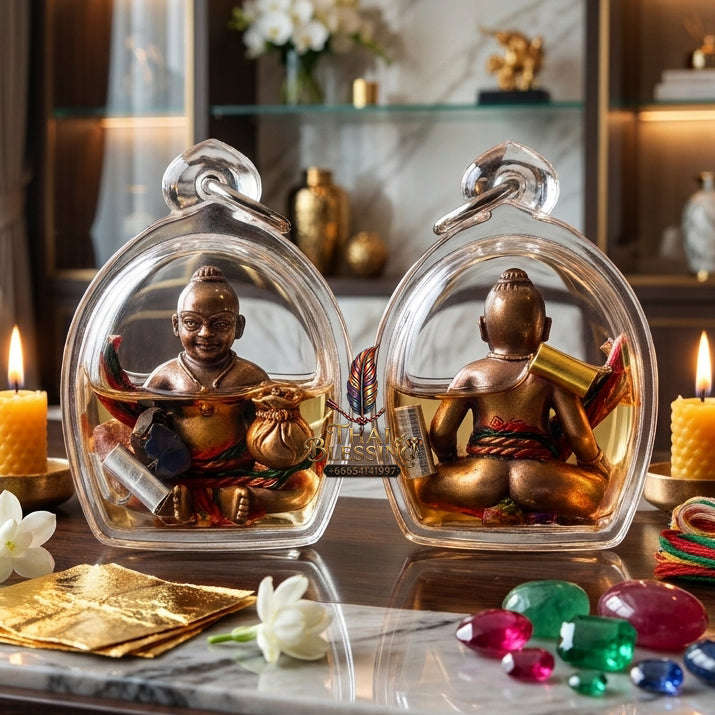✨ [The Sovereign of Infinite Prosperity: The 2017 Master-Edition] Sacred "Kumarn Chaosua Noi - Copper Matrix" (The Little Tycoon Spirit) – Special "Antique Copper" (Rom Dam) Matrix Thai Blessing Co By RURUECHA