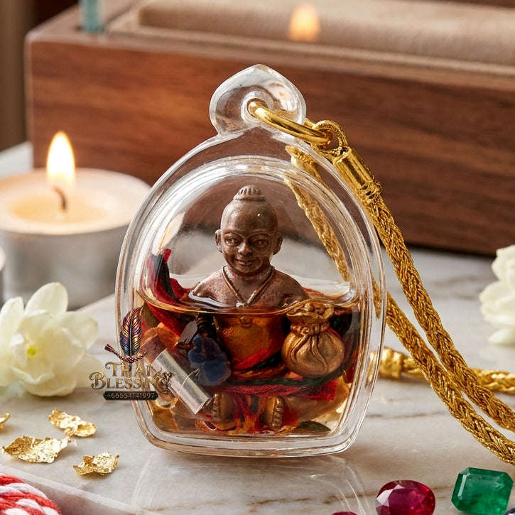 ✨ [The Sovereign of Infinite Prosperity: The 2017 Master-Edition] Sacred "Kumarn Chaosua Noi - Copper Matrix" (The Little Tycoon Spirit) – Special "Antique Copper" (Rom Dam) Matrix Thai Blessing Co By RURUECHA