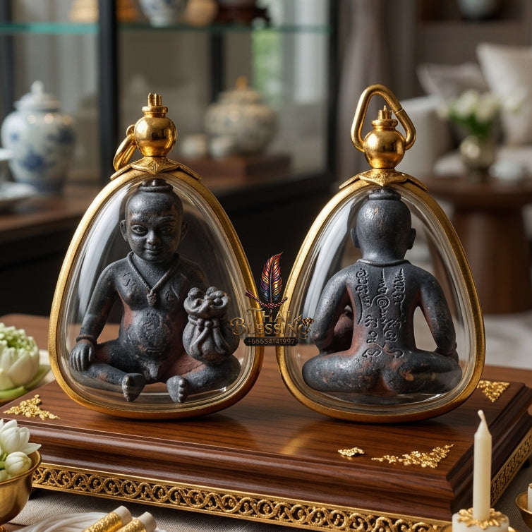 ✨ [The Sovereign of Infinite Prosperity: The 2017 Master-Edition] Sacred "Kumarn Chaosua Noi - Lead Matrix" (The Little Tycoon Spirit) – Special "Lead from Ancient Cremation Coffins" Thai Blessing Co By RURUECHA