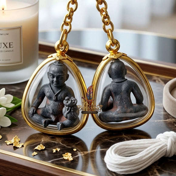 ✨ [The Sovereign of Infinite Prosperity: The 2017 Master-Edition] Sacred "Kumarn Chaosua Noi - Lead Matrix" (The Little Tycoon Spirit) – Special "Lead from Ancient Cremation Coffins" Thai Blessing Co By RURUECHA