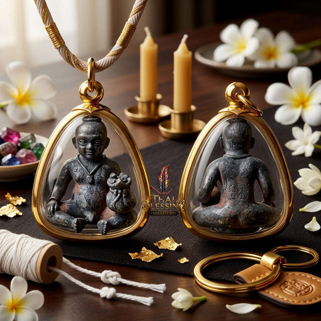 ✨ [The Sovereign of Infinite Prosperity: The 2017 Master-Edition] Sacred "Kumarn Chaosua Noi - Lead Matrix" (The Little Tycoon Spirit) – Special "Lead from Ancient Cremation Coffins" Thai Blessing Co By RURUECHA