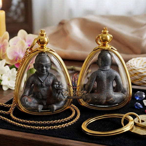 ✨ [The Sovereign of Infinite Prosperity: The 2017 Master-Edition] Sacred "Kumarn Chaosua Noi - Lead Matrix" (The Little Tycoon Spirit) – Special "Lead from Ancient Cremation Coffins" Thai Blessing Co By RURUECHA