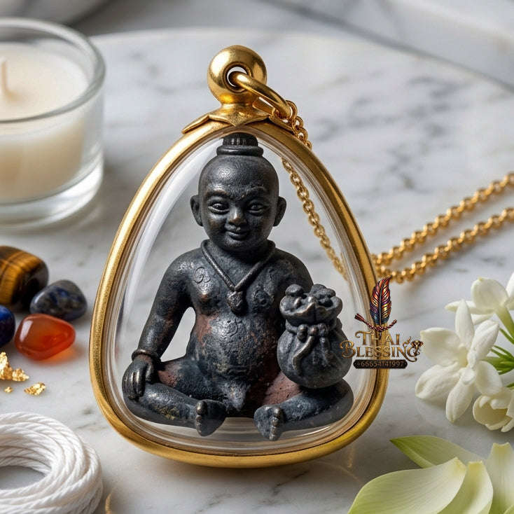 ✨ [The Sovereign of Infinite Prosperity: The 2017 Master-Edition] Sacred "Kumarn Chaosua Noi - Lead Matrix" (The Little Tycoon Spirit) – Special "Lead from Ancient Cremation Coffins" Thai Blessing Co By RURUECHA