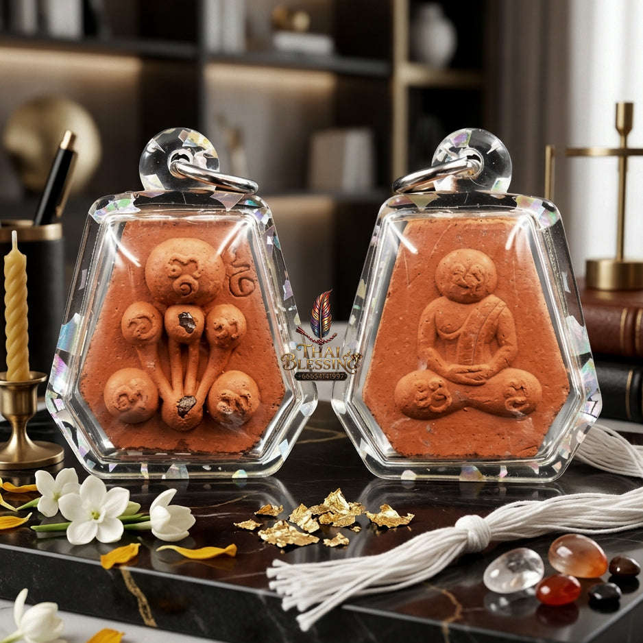 ✨ [The Sovereign of Infinite Protection & Rapid Manifestation: The 2024 "Master-Trifecta" Hexagonal Edition] Sacred "Phra Pidta Kraduk Phee (The Ghost-Bone Closing-Eyes)" – Special "Terracotta-Matrix & Esoteric-Relic" Immersion Thai Blessing Co