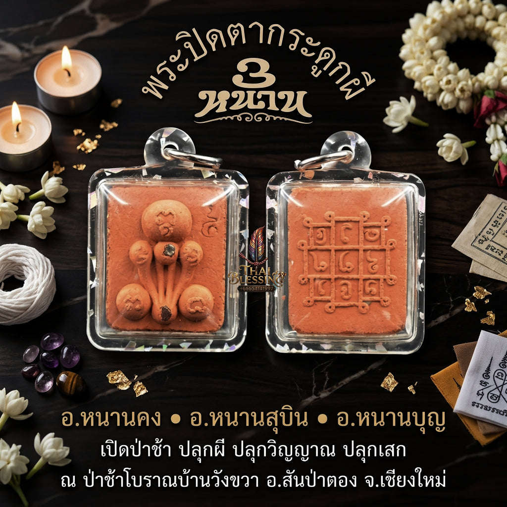 ✨ [The Sovereign of Infinite Protection & Rapid Manifestation: The 2024 "Master-Trifecta" Square Edition] Sacred "Phra Pidta Kraduk Phee (The Ghost-Bone Closing-Eyes)" – Special "Terracotta-Matrix & Esoteric-Relic" Thai Blessing Co By RURUECHA