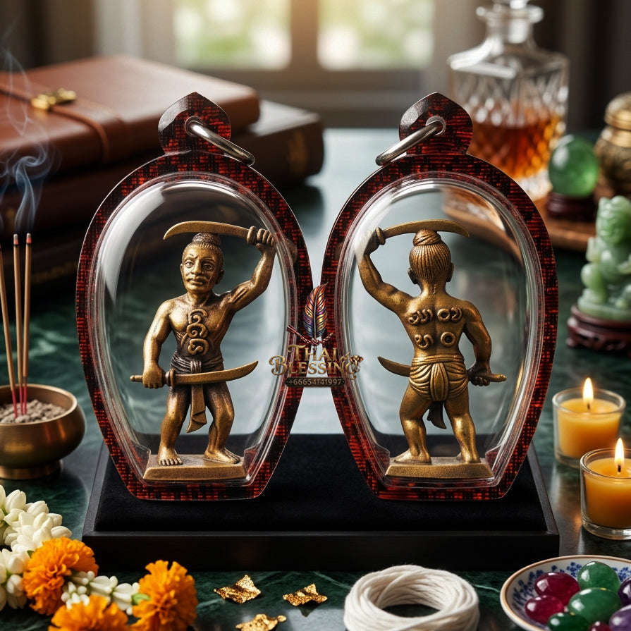 ✨ [The Sovereign of Infinite Protection & Unyielding Command: The 2026 "Grand-Master" Lanna Red-Satin Edition] Sacred "Hun-Phayon Mon-Lanna (The Sovereign Warrior-Sentinel of the Ancient North)" – Special "Red-Satin Occult Alloy" Thai Blessing