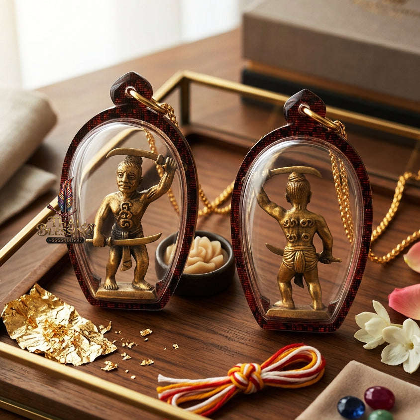 ✨ [The Sovereign of Infinite Protection & Unyielding Command: The 2026 "Grand-Master" Lanna Red-Satin Edition] Sacred "Hun-Phayon Mon-Lanna (The Sovereign Warrior-Sentinel of the Ancient North)" – Special "Red-Satin Occult Alloy" Thai Blessing
