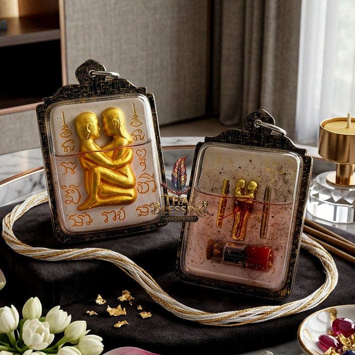 ✨ [The Sovereign of Infinite Purity: Master-Oil Edition] Sacred "Inn Khu Ruai Saneh" (The Couple of Abundant Charm) – Special "White Edition" – Master-Blessed by Lersi Ruai Chak Phet (2019) Thai Blessing Co By RURUECHA