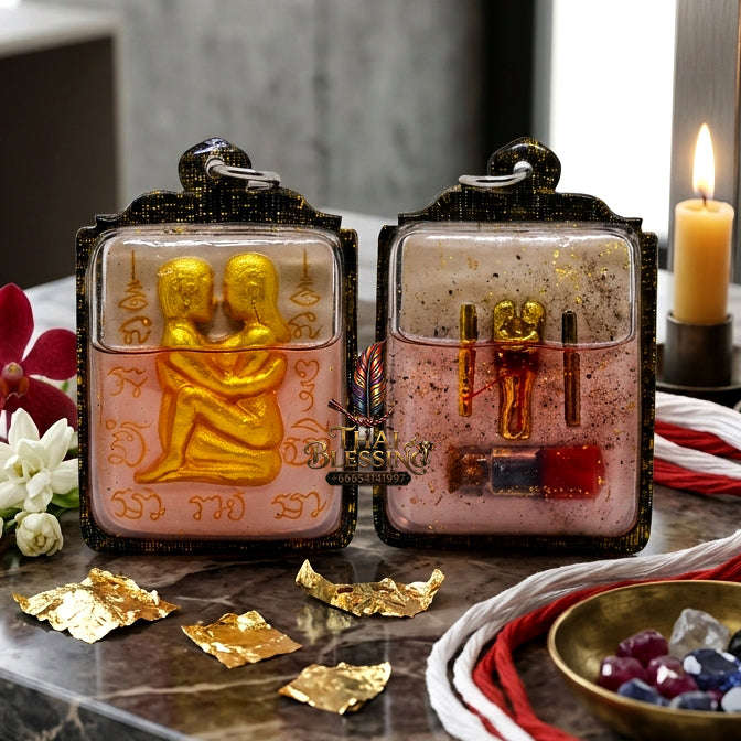 ✨ [The Sovereign of Infinite Purity: Master-Oil Edition] Sacred "Inn Khu Ruai Saneh" (The Couple of Abundant Charm) – Special "White Edition" – Master-Blessed by Lersi Ruai Chak Phet (2019) Thai Blessing Co By RURUECHA