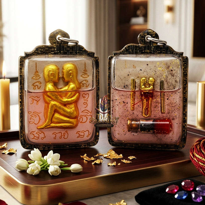 ✨ [The Sovereign of Infinite Purity: Master-Oil Edition] Sacred "Inn Khu Ruai Saneh" (The Couple of Abundant Charm) – Special "White Edition" – Master-Blessed by Lersi Ruai Chak Phet (2019) Thai Blessing Co By RURUECHA